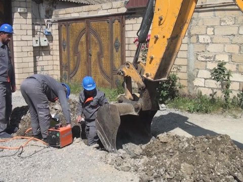 Ağcabədidə kanalizasiya sistemi tutuldu - FOTOLAR