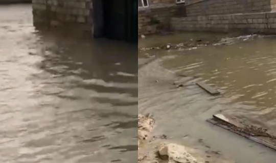 28 May qəsəbəsində göl daşdı - Evlər su altında qaldı
