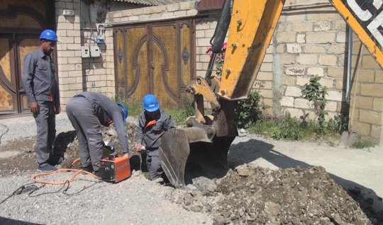 Ağcabədidə kanalizasiya sistemi tutuldu - FOTOLAR