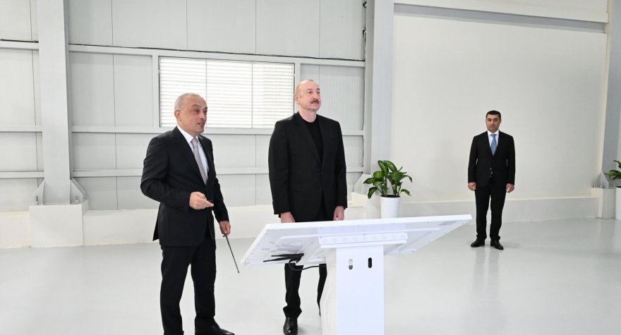 Prezident Yevlaxda sutəmizləyici qurğunun açılışında - FOTOLAR