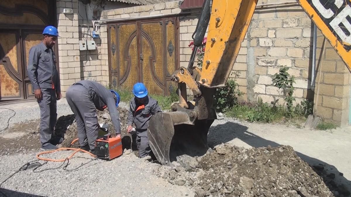 Ağcabədidə kanalizasiya sistemi tutuldu - FOTOLAR
