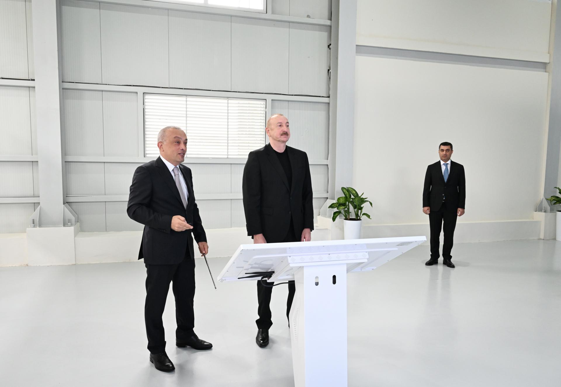 Prezident Yevlaxda sutəmizləyici qurğunun açılışında - FOTOLAR